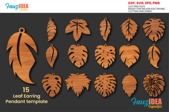 15 Leaf Earring Pendant SVG Templates for Nature-Inspired Craft