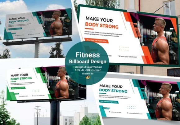 Capture Every Rep: Fitness & Gym Billboard Templates