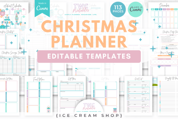 Christmas Planner Canva Templates /ICE: A Full Kit for Holiday Success