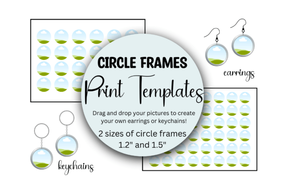 Circle Frames Print Templates: Create Custom Earrings & Keychains