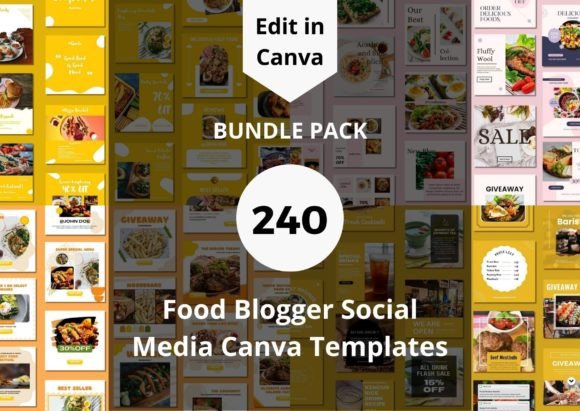 Elevate Your Feed: 240 Food Blogger Social Media Templates