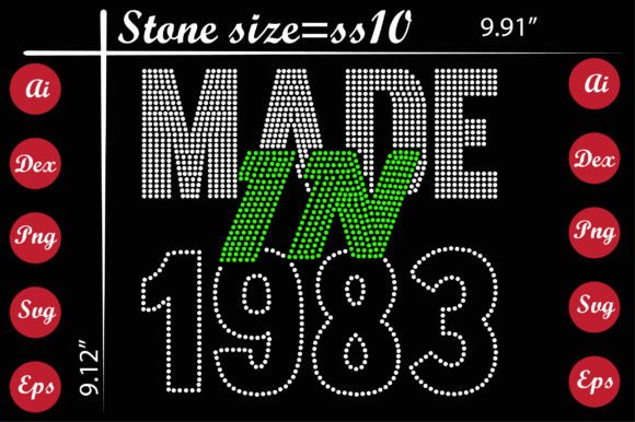 Made in 1983 Rhinestone Templates: Design & Project Ideas
