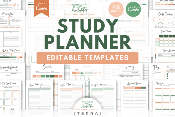 Organize Your Academic Life with Study Planner Canva Templates | TERRA