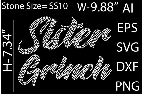 Sister Grinch Rhinestone Templates: Sparkling Design for Holiday Projects