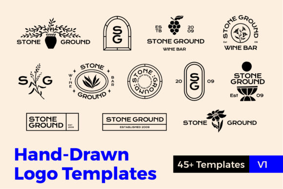 Streamline Your Brand Identity with Hand Drawn Logo Templates