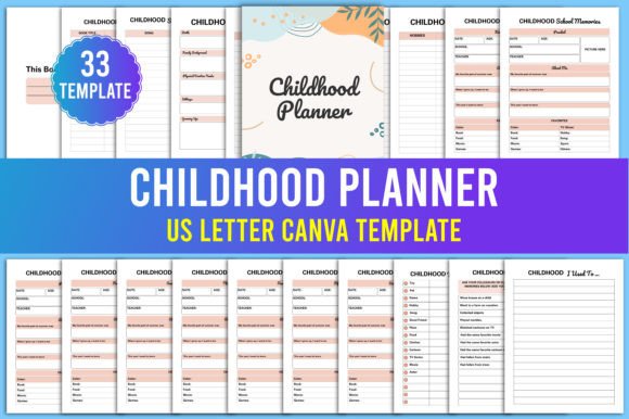Unlock Creative Nostalgia: The Childhood Planner Canva Templates