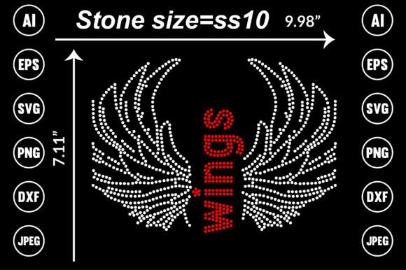 Wings Rhinestone Templates Design: A Creative Asset for Crafters
